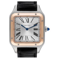 Cartier Santos Dumont Große Stahl-Roségold-Herrenuhr W2SA0011
