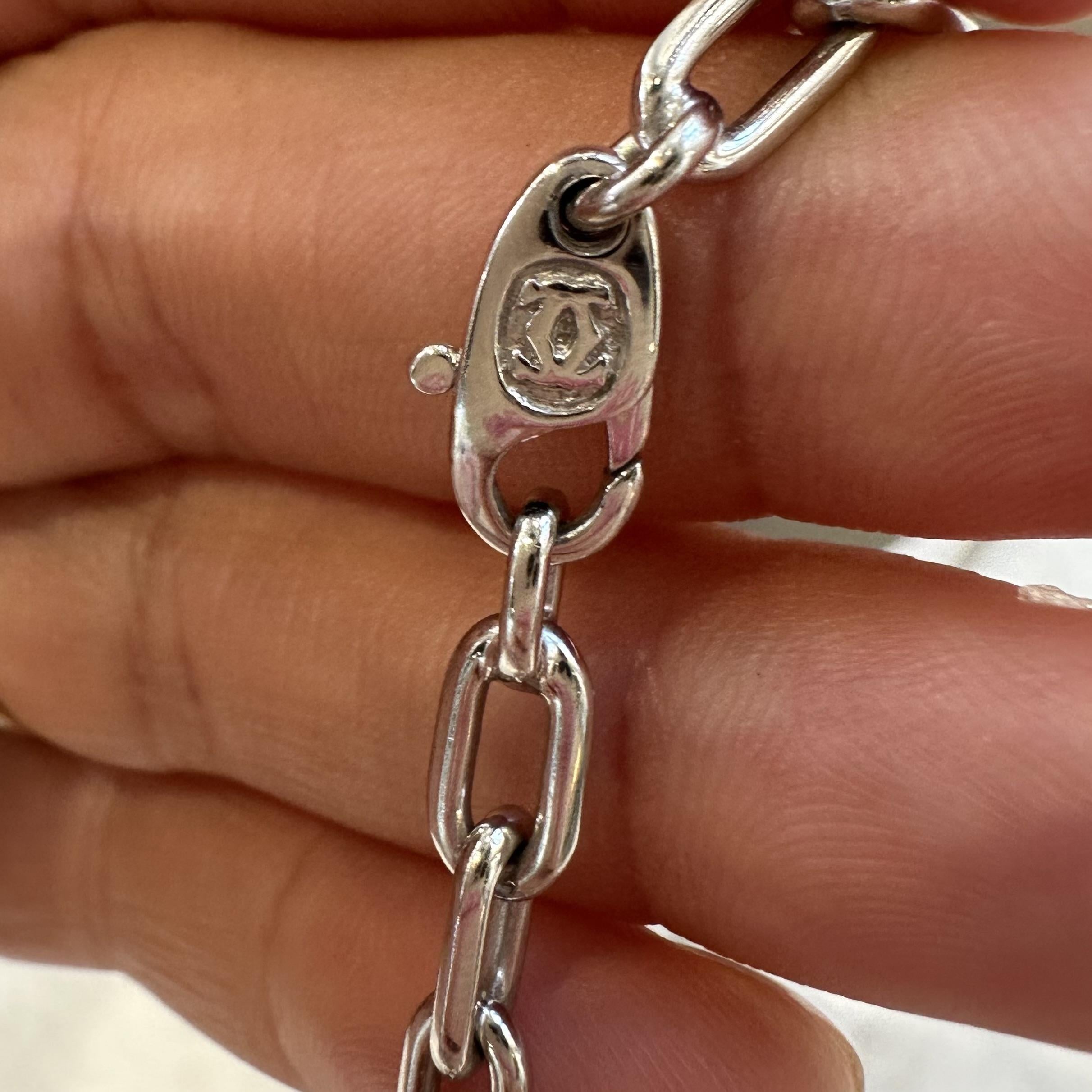 Chaîne à maillons en or blanc 18 carats Santos Dumont de Cartier Bon état - En vente à Miami, FL