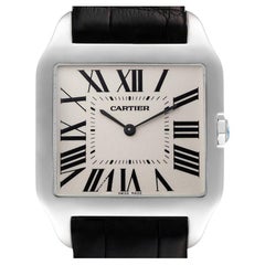 Cartier Santos Dumont Mens 18k White Gold Silver Dial Mens Watch W2007051