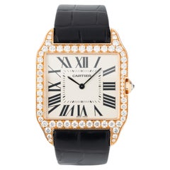 Cartier Santos Dumont Modell WH100751 18 Karat Roségold Diamanten Full Set