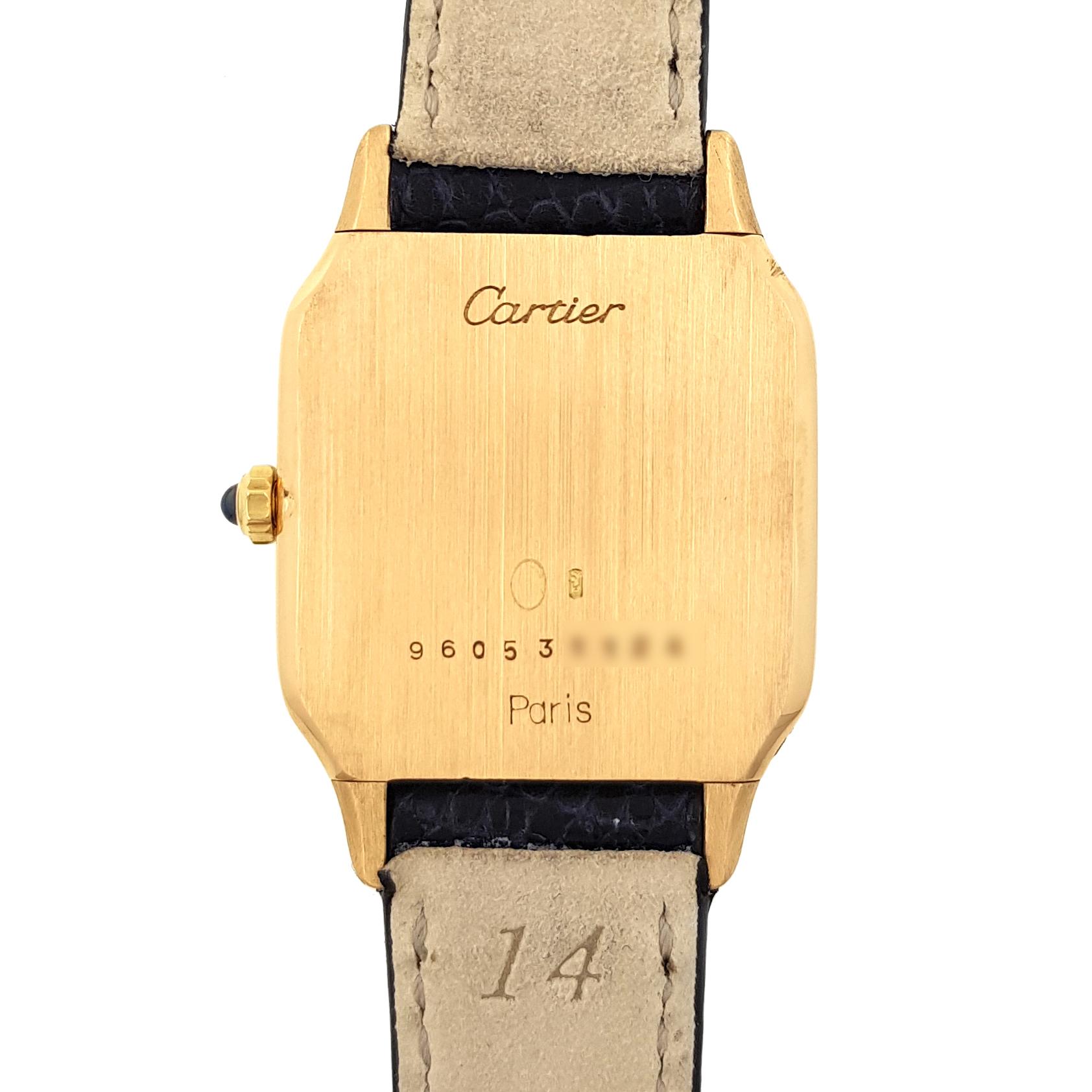 Cartier Santos Dumont Paris Dial Ultra Thin Flat Extra Plate 18k Gold Piguet 21 6