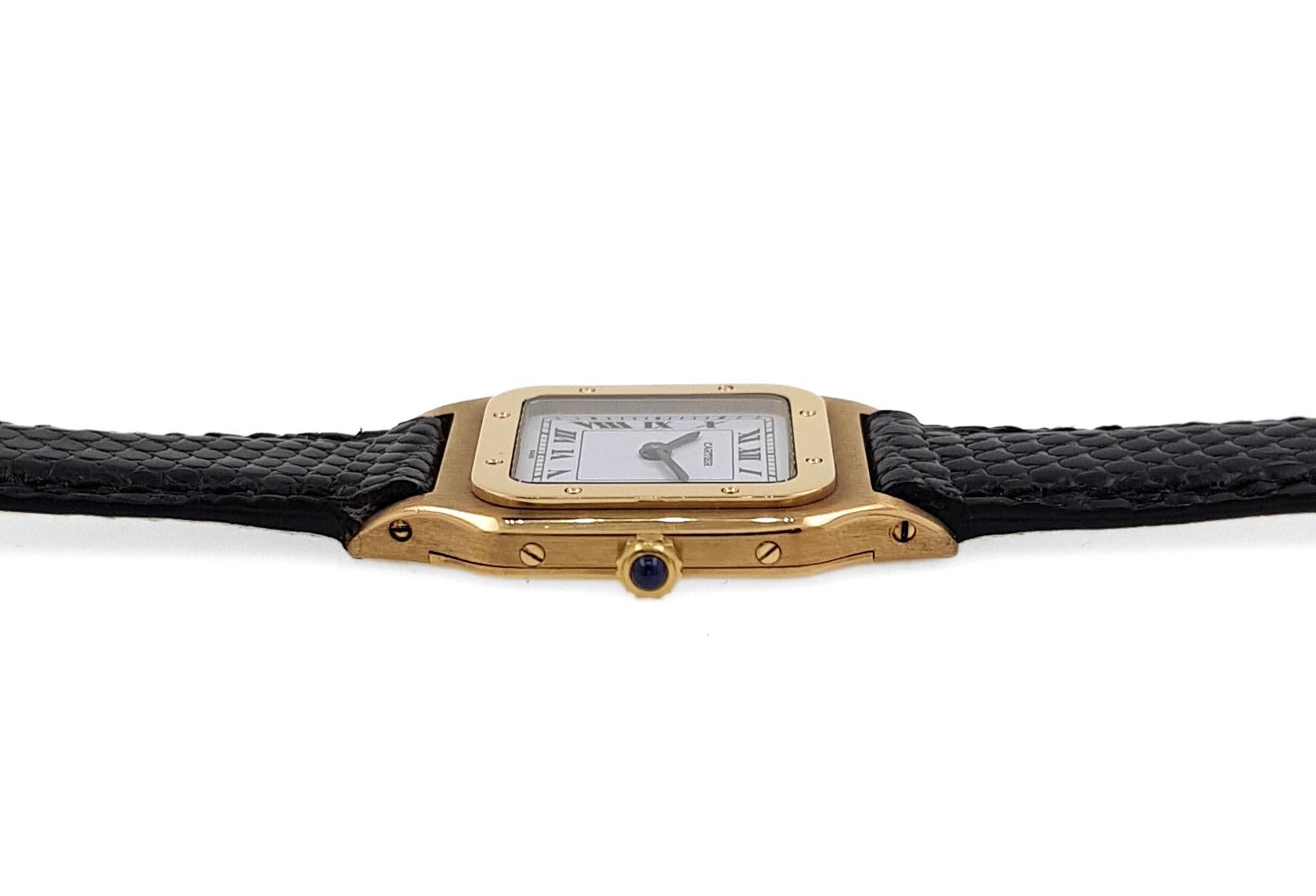 Women's Cartier Santos Dumont Paris Dial Ultra Thin Flat Extra Plate 18k Gold Piguet 21