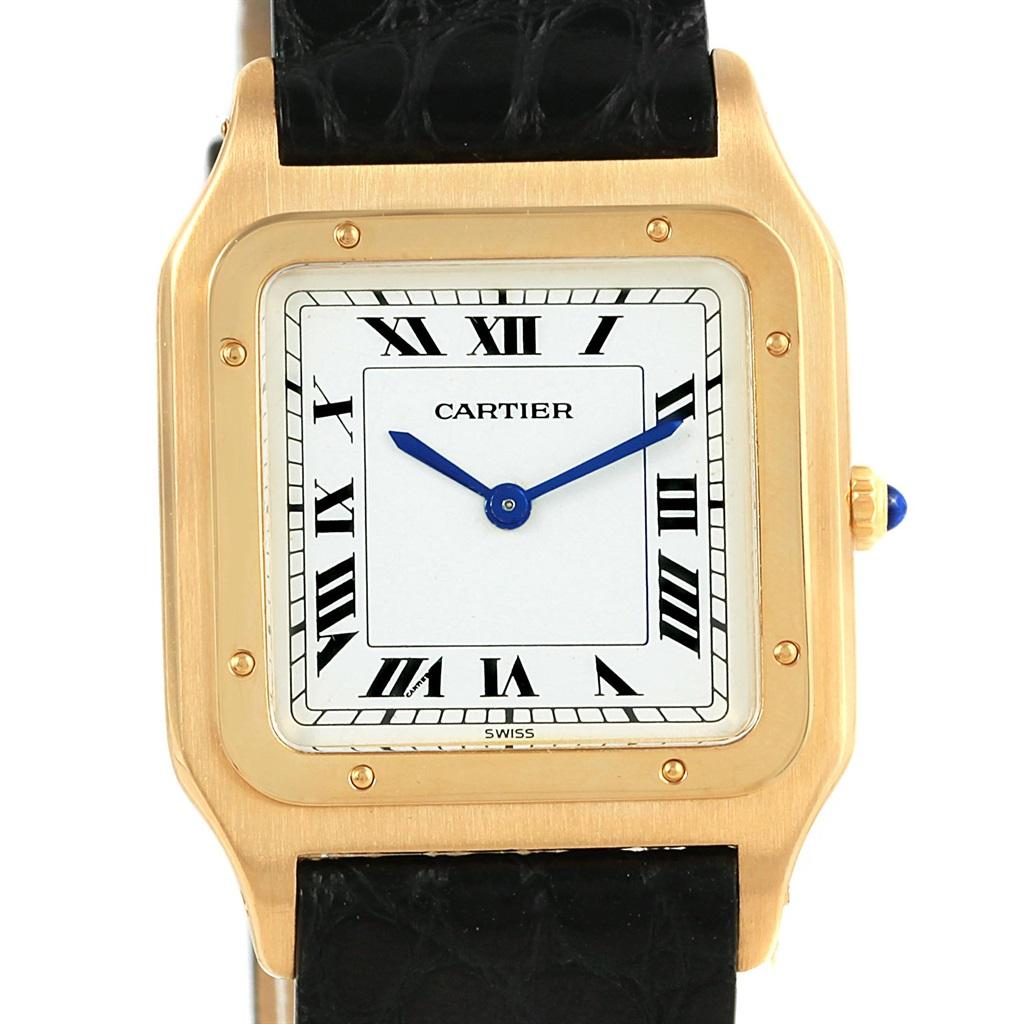 Cartier Santos Dumont Paris Yellow Gold Manual Watch 15751 In Excellent Condition In Atlanta, GA