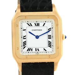 Vintage Cartier Santos Dumont Paris Yellow Gold Manual Watch 15751