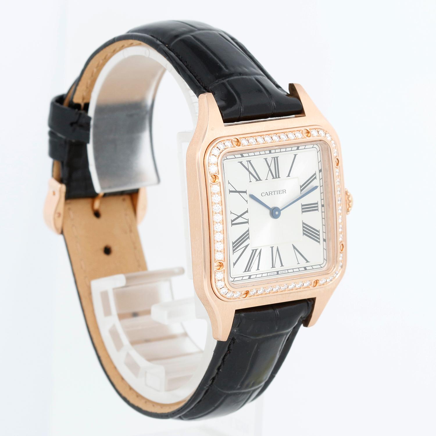 Men's Cartier Santos Dumont Quartz 18k Rose  Gold  WJSA0016 4241