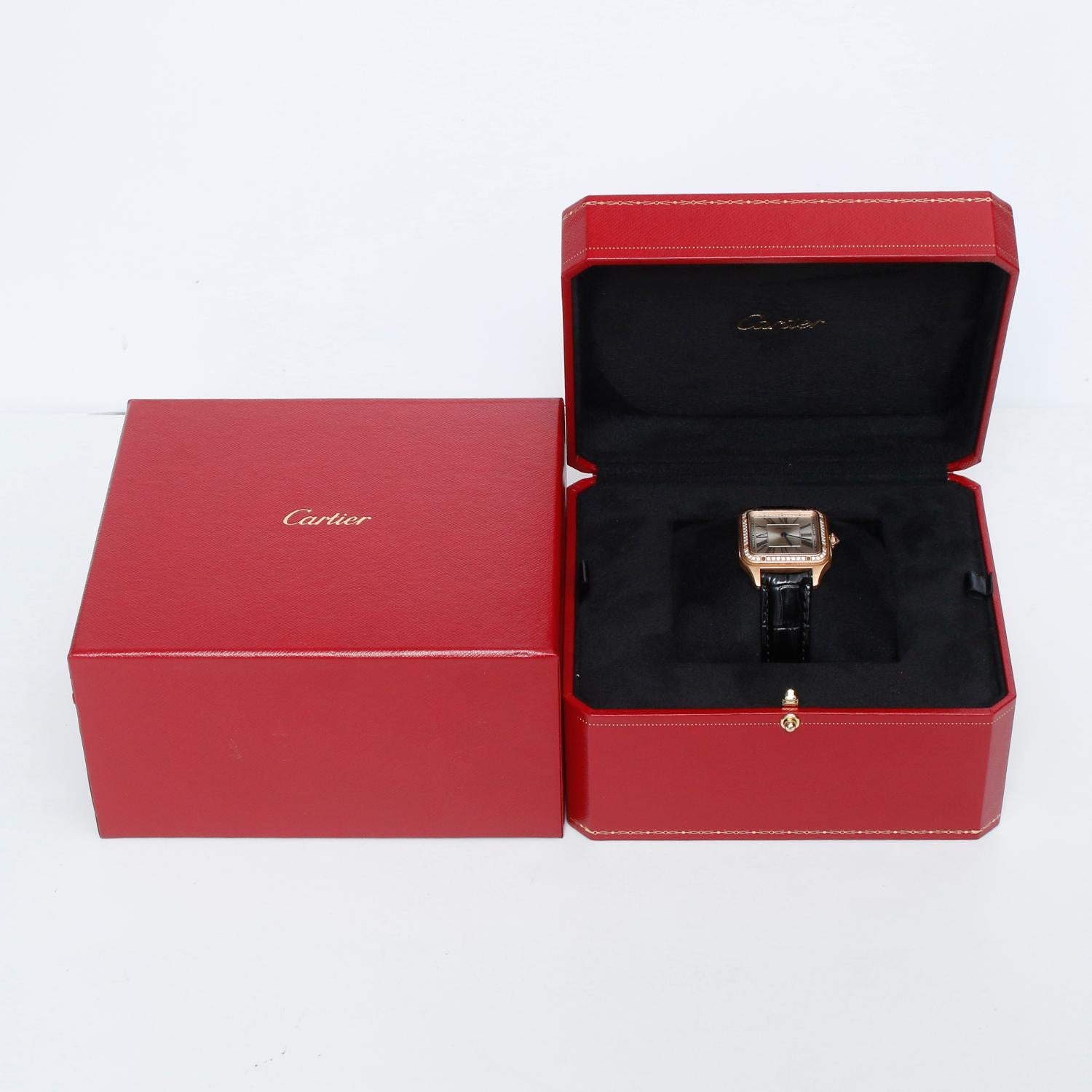 Cartier Santos Dumont Quartz 18k Rose  Gold  WJSA0016 4241 2