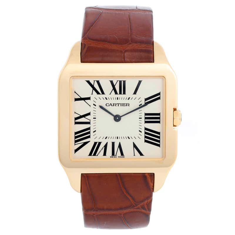 Cartier Titanium and Rose Gold Santos 100 Wristwatch at 1stDibs