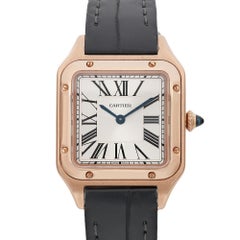 Cartier Santos Dumont Small 18K Rose Gold Silver Dial Unisex Watch WGSA0022