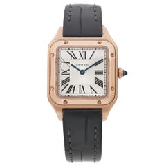 Cartier Santos Dumont Small 18K Rose Gold Silver Dial Unisex Watch WGSA0022