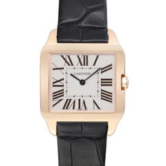 Cartier Santos Dumont Small 18k Rose Gold Silver Dial Womens Watch W2009251