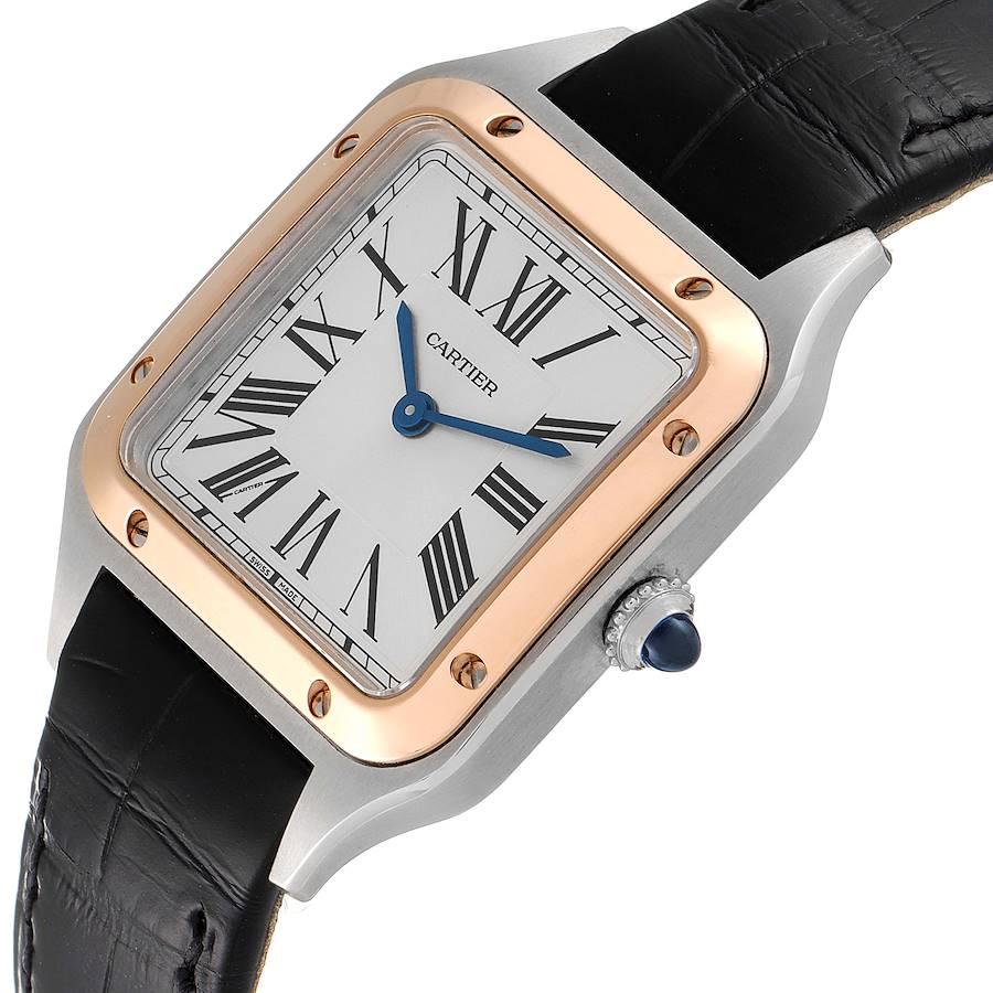 Cartier Santos Dumont Steel Rose Gold Ladies Watch W2SA0012 Unworn 1