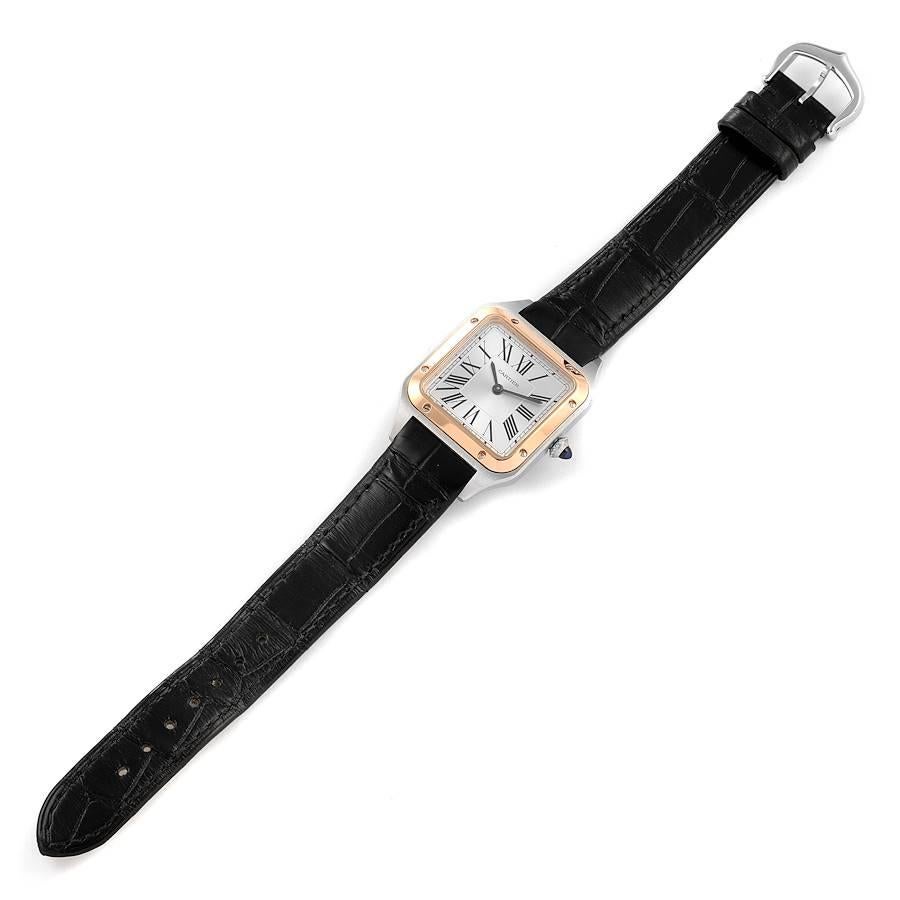 Cartier Santos Dumont Steel Rose Gold Ladies Watch W2SA0012 Unworn 4