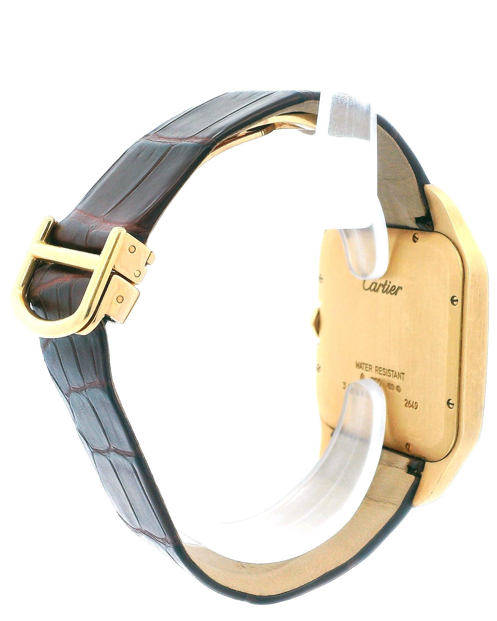 Women's or Men's Cartier Santos Dumont W2006851 Large 18k Yellow Gold Mens Watch