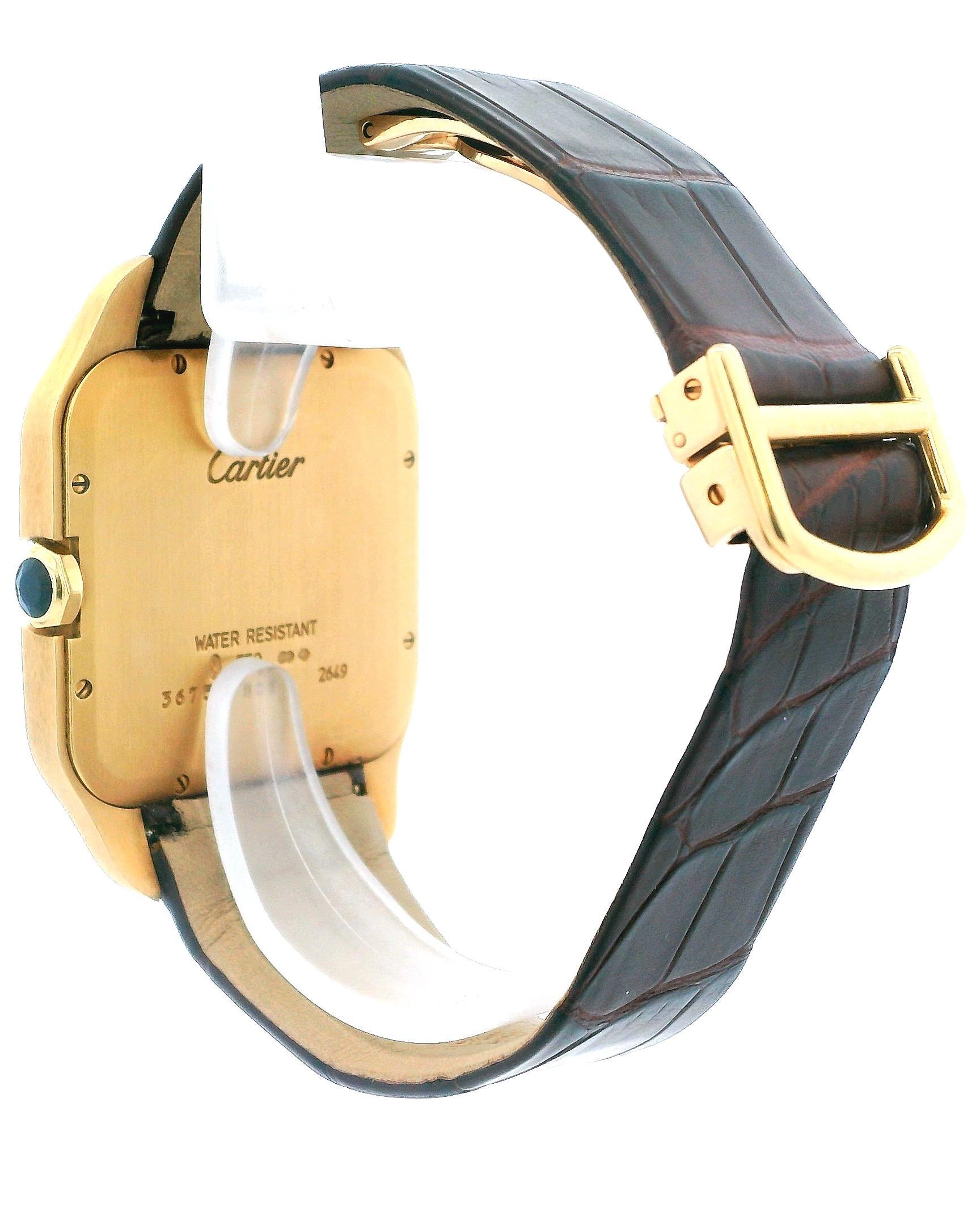 Cartier Santos Dumont W2006851 Large 18k Yellow Gold Mens Watch 1