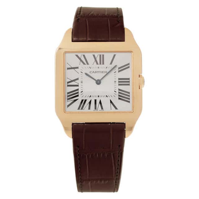 Cartier Santos Dumont 18 Karat Gold Silver Dial Quartz Unisex Watch ...