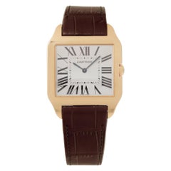 Vintage Cartier Santos Dumont W2008751 in yellow gold w/ Silver dial 35mm Manual watch