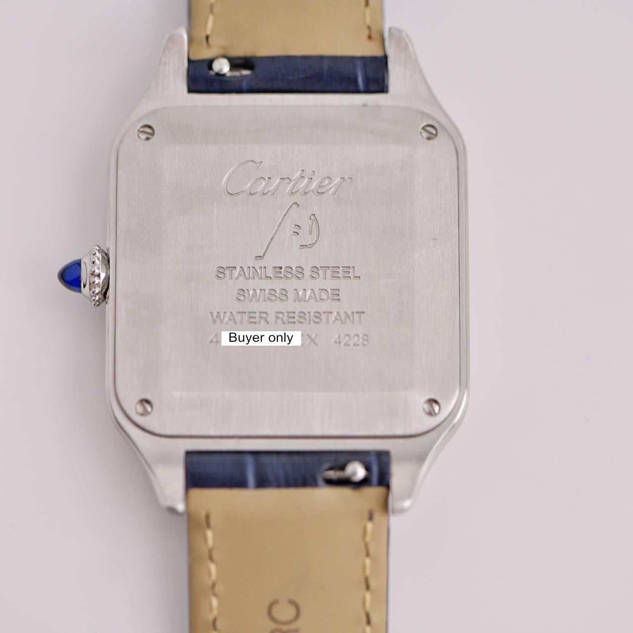 Cartier Santos-Dumont Uhr, Großes Modell WSSA0022 (Cabochon) im Angebot