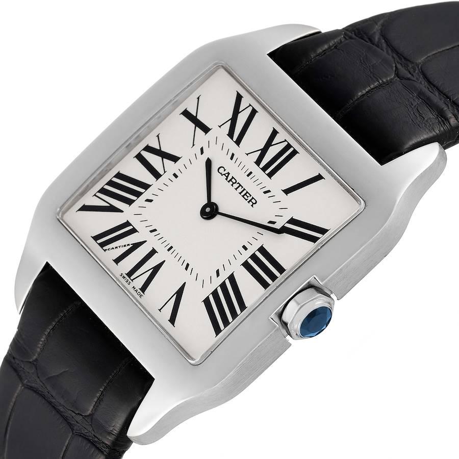 Cartier Santos Dumont White Gold Silver Dial Mens Watch W2007051 Papers 1