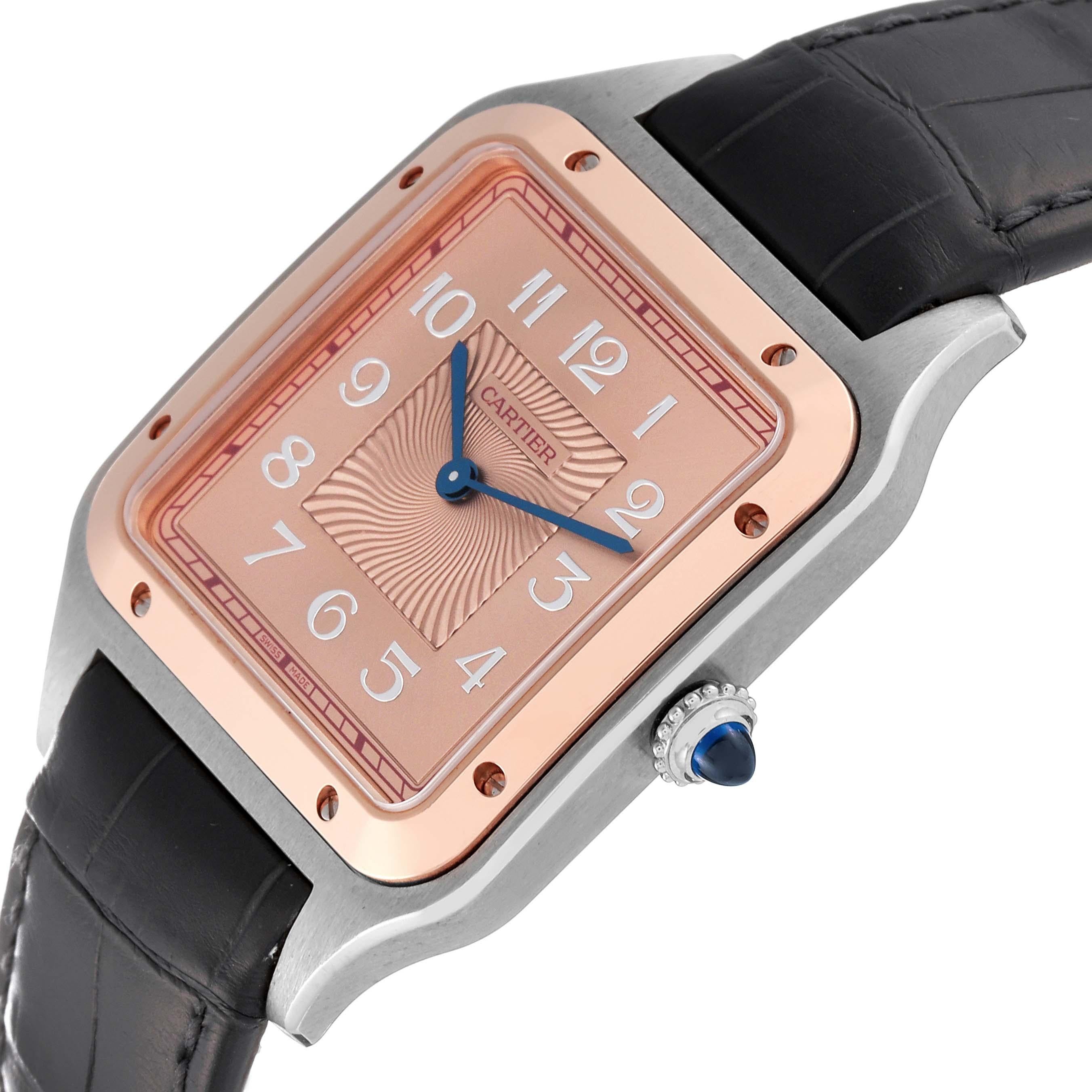 Cartier Santos Dumont XL Steel Rose Gold Limited Edition Mens Watch W2SA0025  3