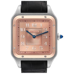 Cartier Santos Dumont XL Steel Rose Gold Limited Edition Mens Watch W2SA0025