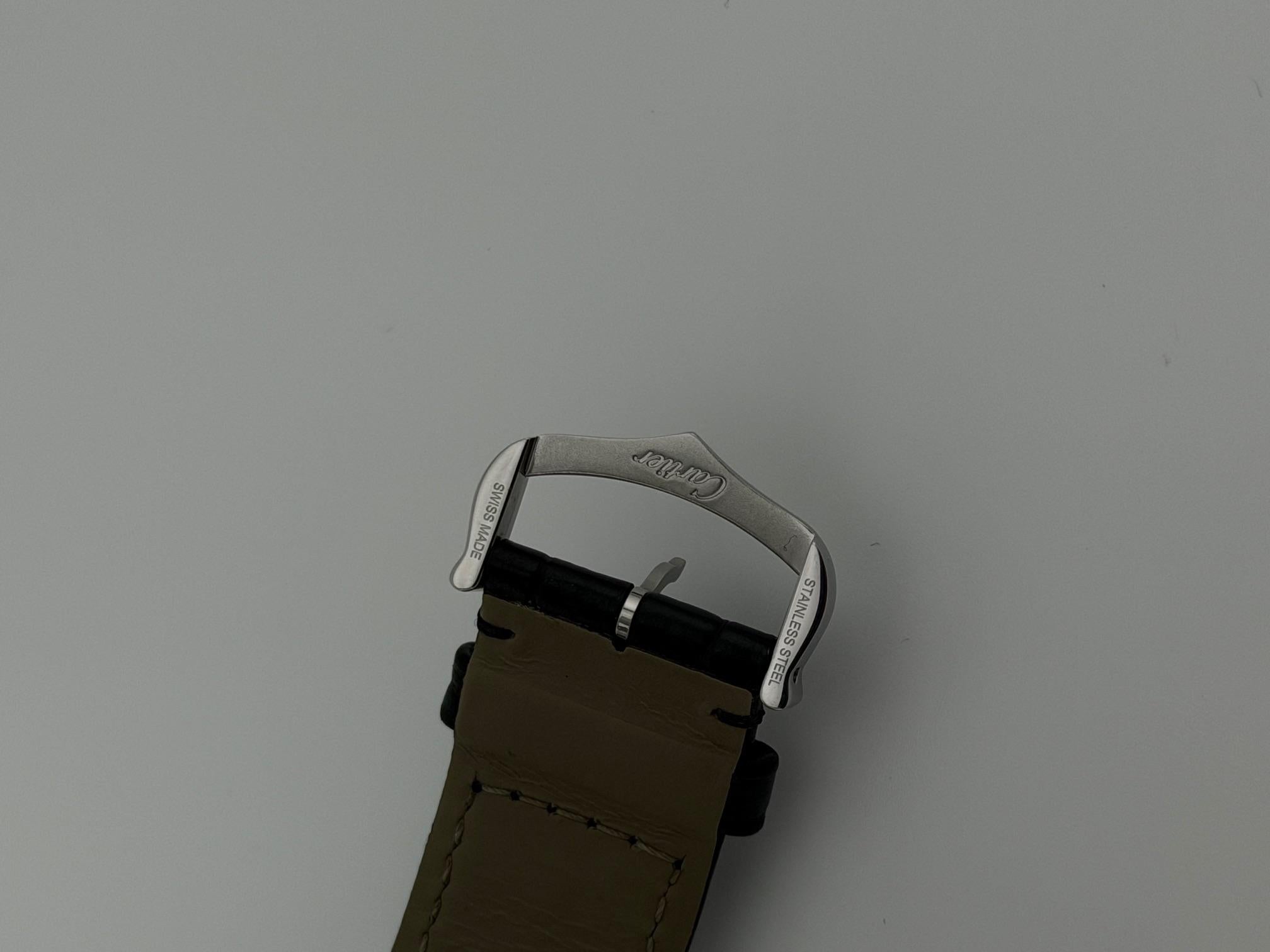 da uomo o donna Cartier Santos Dumont XL W2SA0017 4305 33,9 mm Quadrante argento Oro rosa 18k Steele in vendita