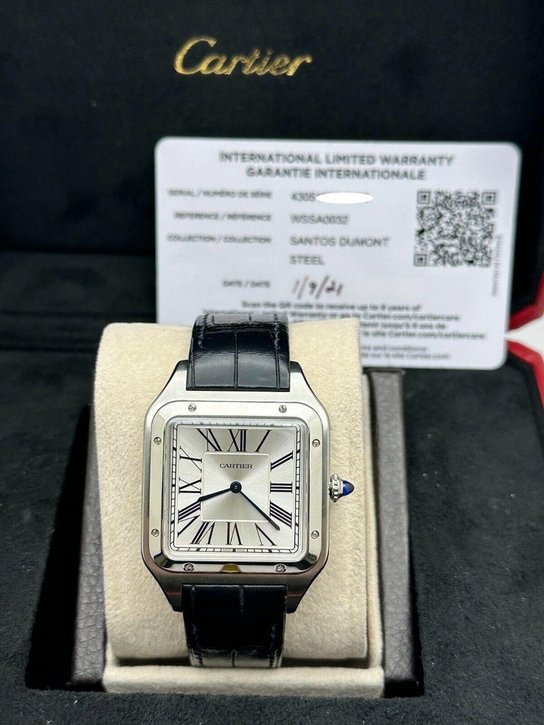 Cartier Santos Dumont XL WSSA0032 Ref 4305 Correa de piel de acero