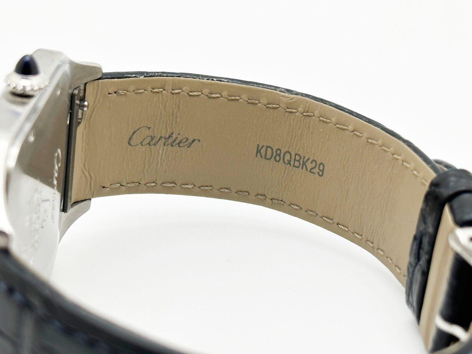 Cartier Santos Dumont XL WSSA0032 Ref 4305 Stainless Steel Leather Band 2021 For Sale 1