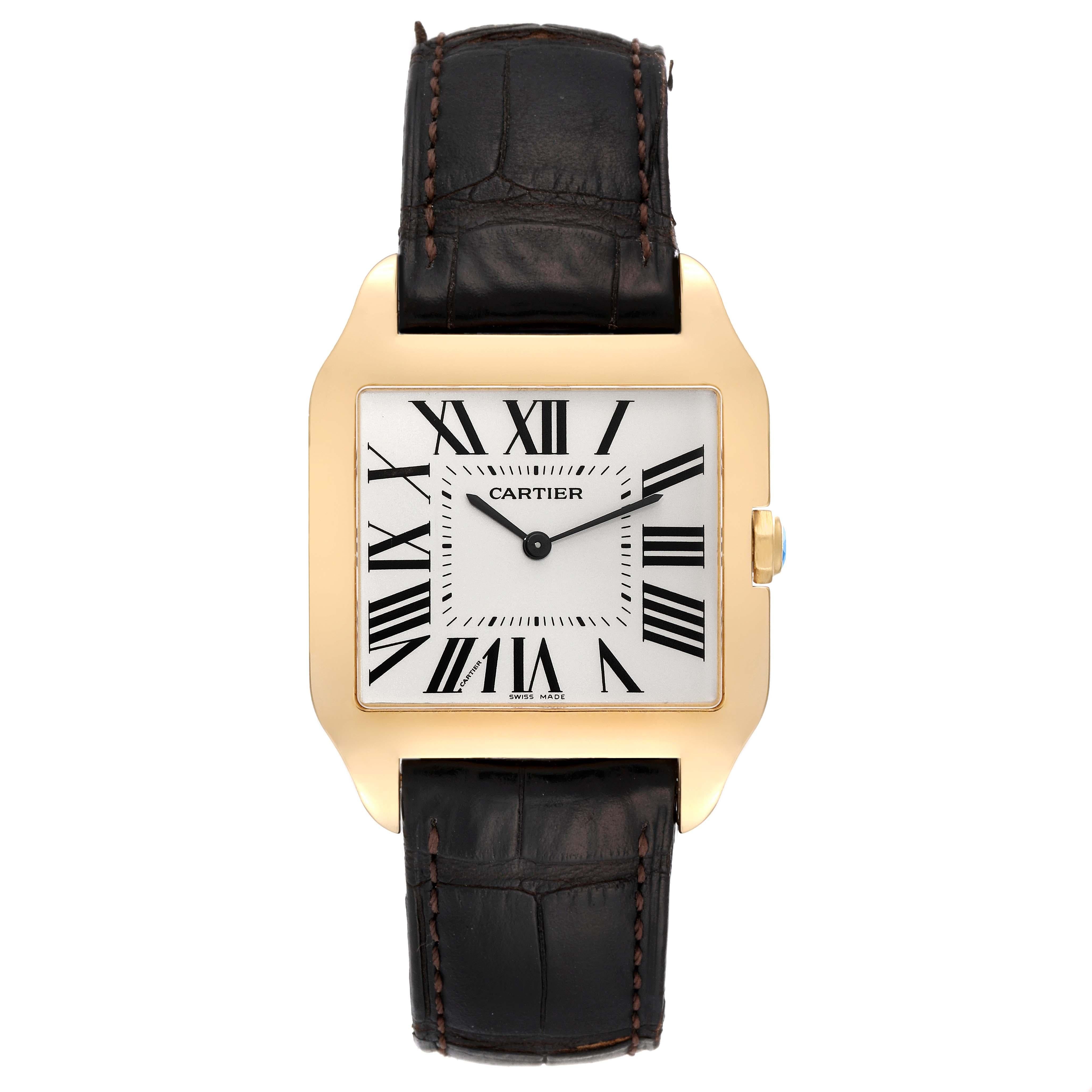 Men's Cartier Santos Dumont Yellow Gold Mens Watch W2008751 For Sale