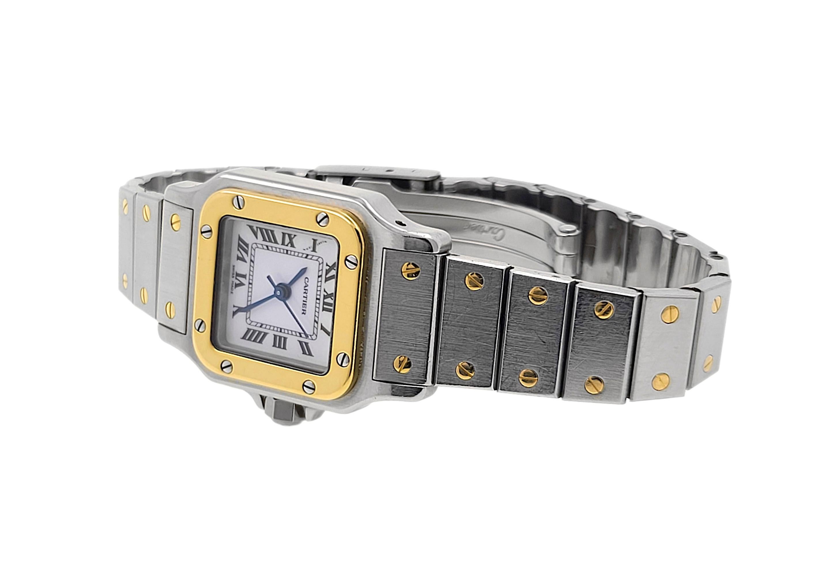 Cartier Santos Full Set Carrée 0902 18k Gold and Stainless Steel 1978 PM SM 2