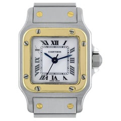Cartier Santos Full Set Carrée 0902 18k Gold and Stainless Steel 1978 PM SM