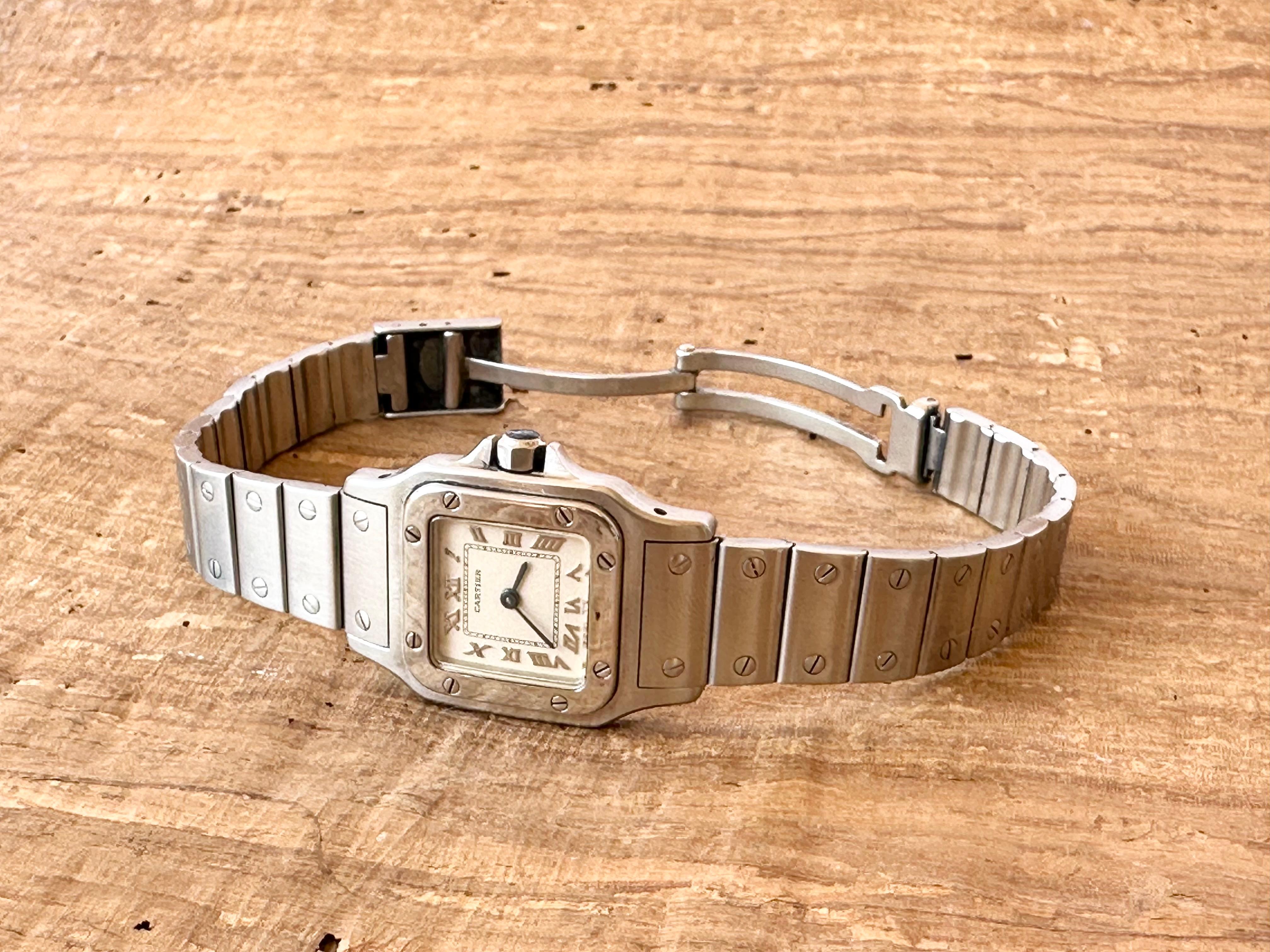Cartier Santos Galbée 1565 Roman Numerals  Stainless Steel  Watch 10