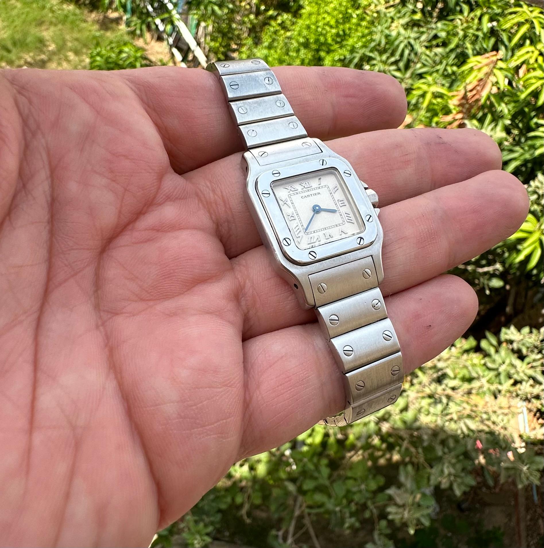 Cartier Santos Galbée 1565 Roman Numerals  Stainless Steel  Watch In Good Condition In Toronto, CA