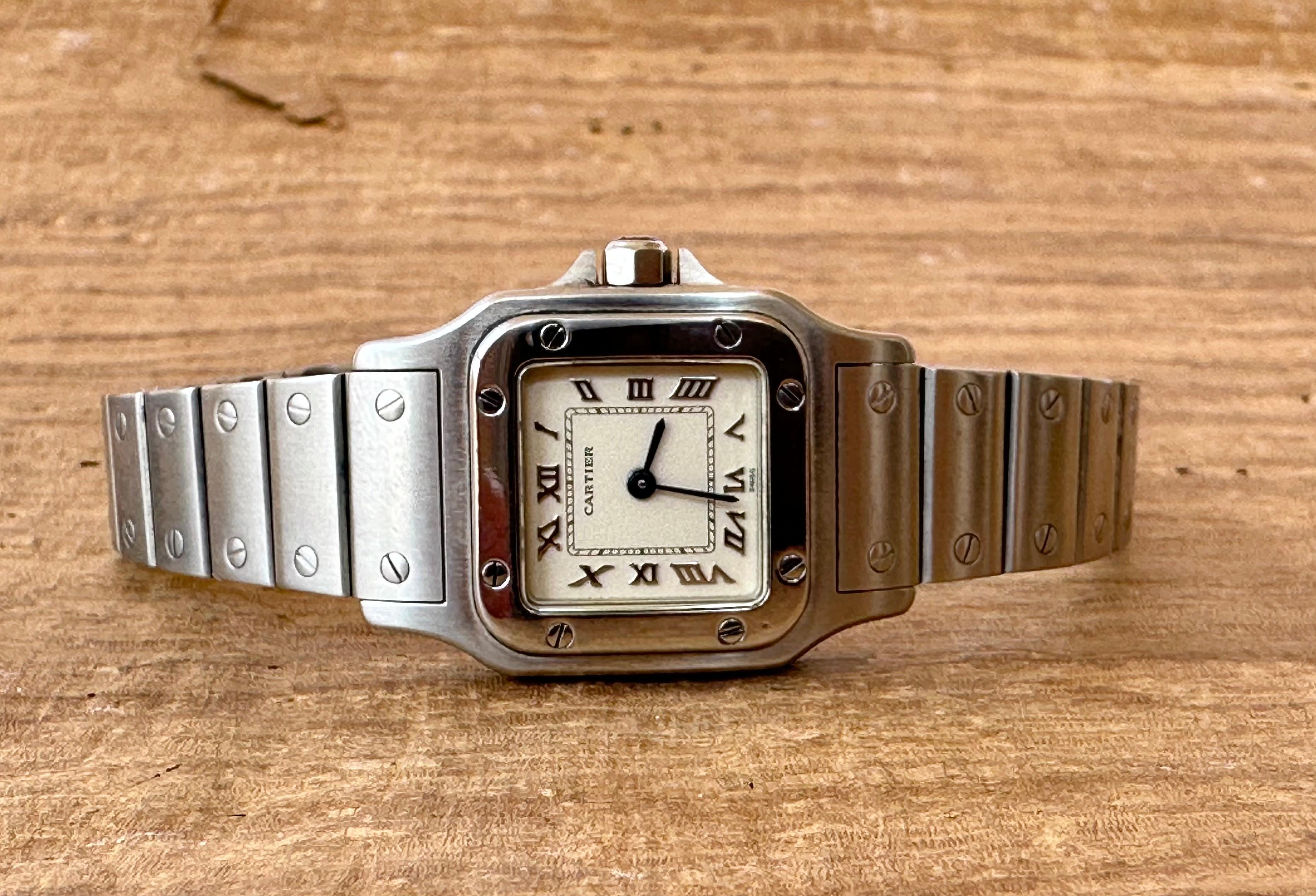 Cartier Santos Galbée 1565 Roman Numerals  Stainless Steel  Watch 2
