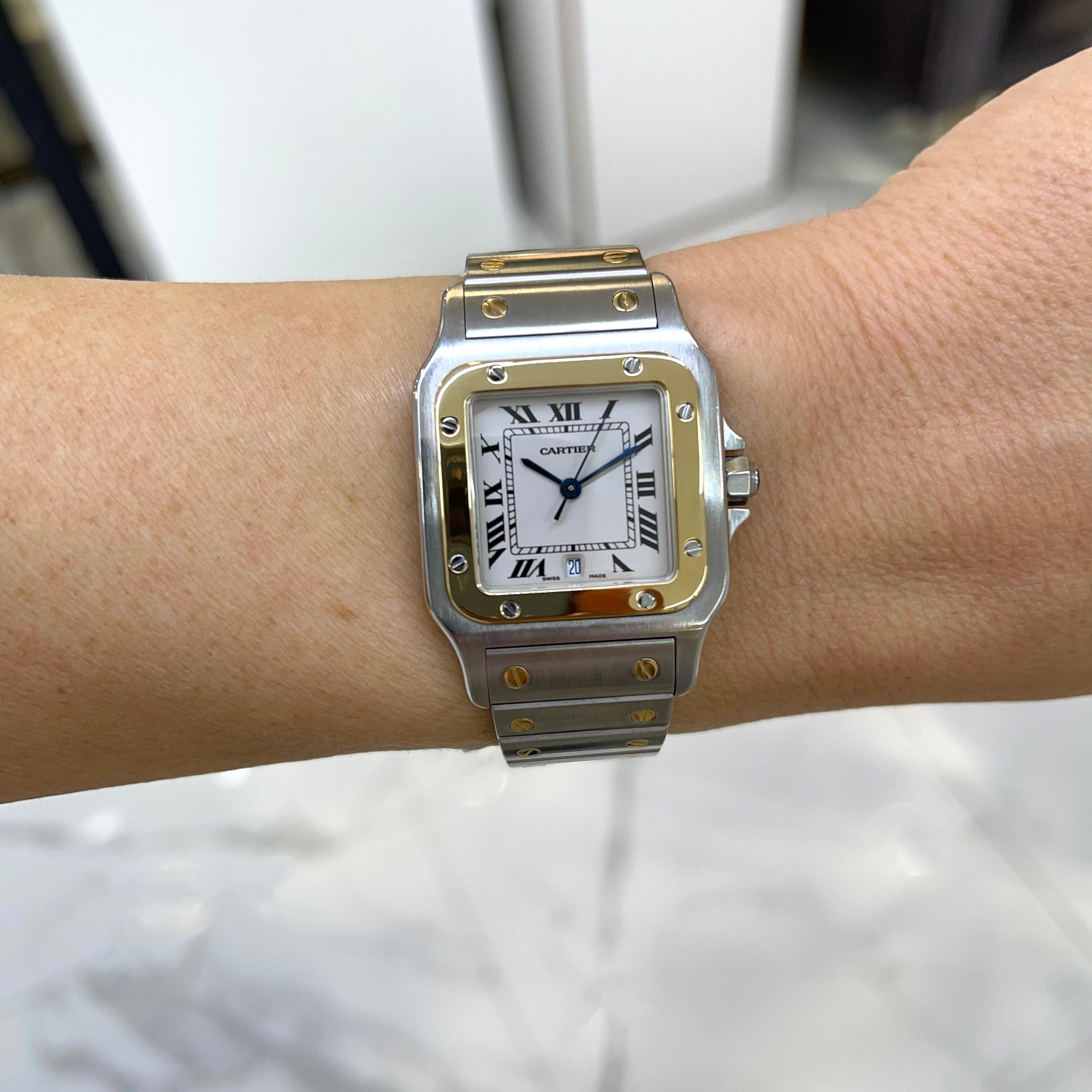 Cartier Santos Galbee 1566 W20011c4 29MM Quarz-Uhr aus Edelstahl & 18K Gold 2