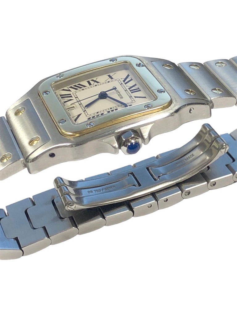 Cartier Santos Galbee 18k and steel Large Quartz Wrist Watch