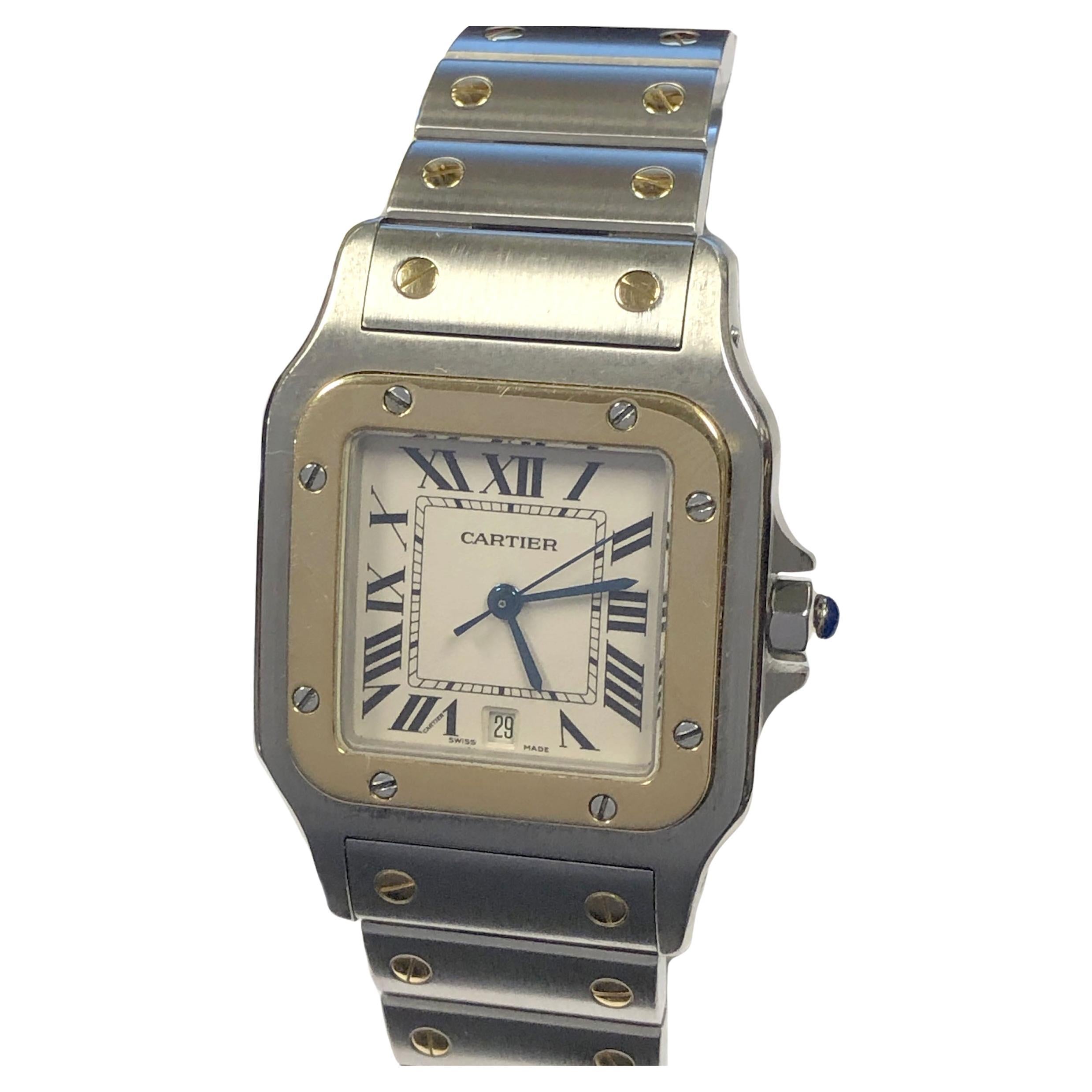 Cartier Santos Galbee 18k and steel Large Quartz Wrist Watch