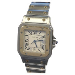 Cartier Santos Galbee 18k und Stahl Große Quarz-Armbanduhr