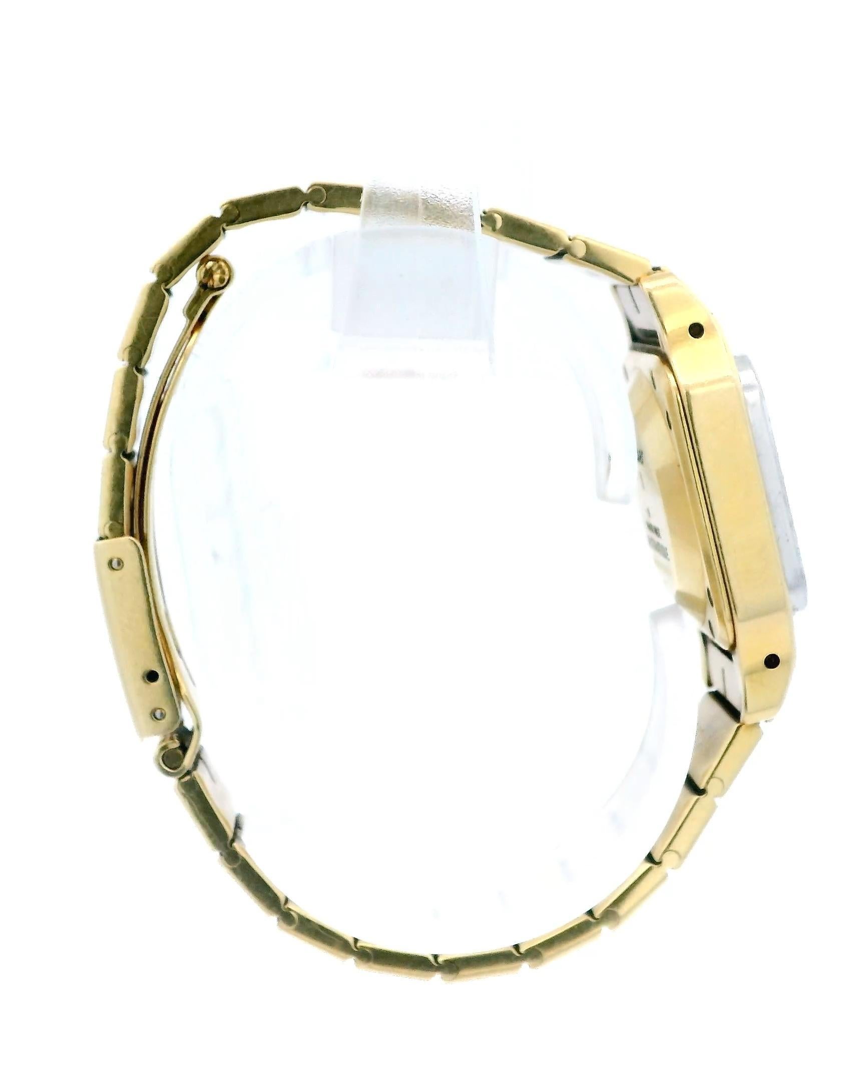 Cartier Santos 18K Yellow Gold Factory Diamond Bezel Automatic Watch For Sale 2