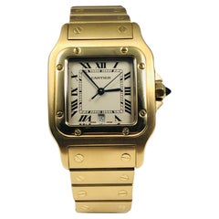 Cartier Santos Galbee 18k Gelbgold Ref. 887901 Weißes Zifferblatt Uhr