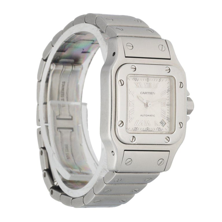 Cartier Santos Galbee 2423 Automatic Stainless Steel Ladies Watch In Excellent Condition In Great Neck, NY
