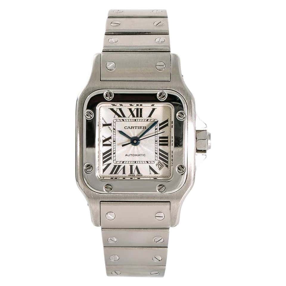 Cartier Santos Galbee 2423, Black Dial, Certified and Warranty at 1stDibs