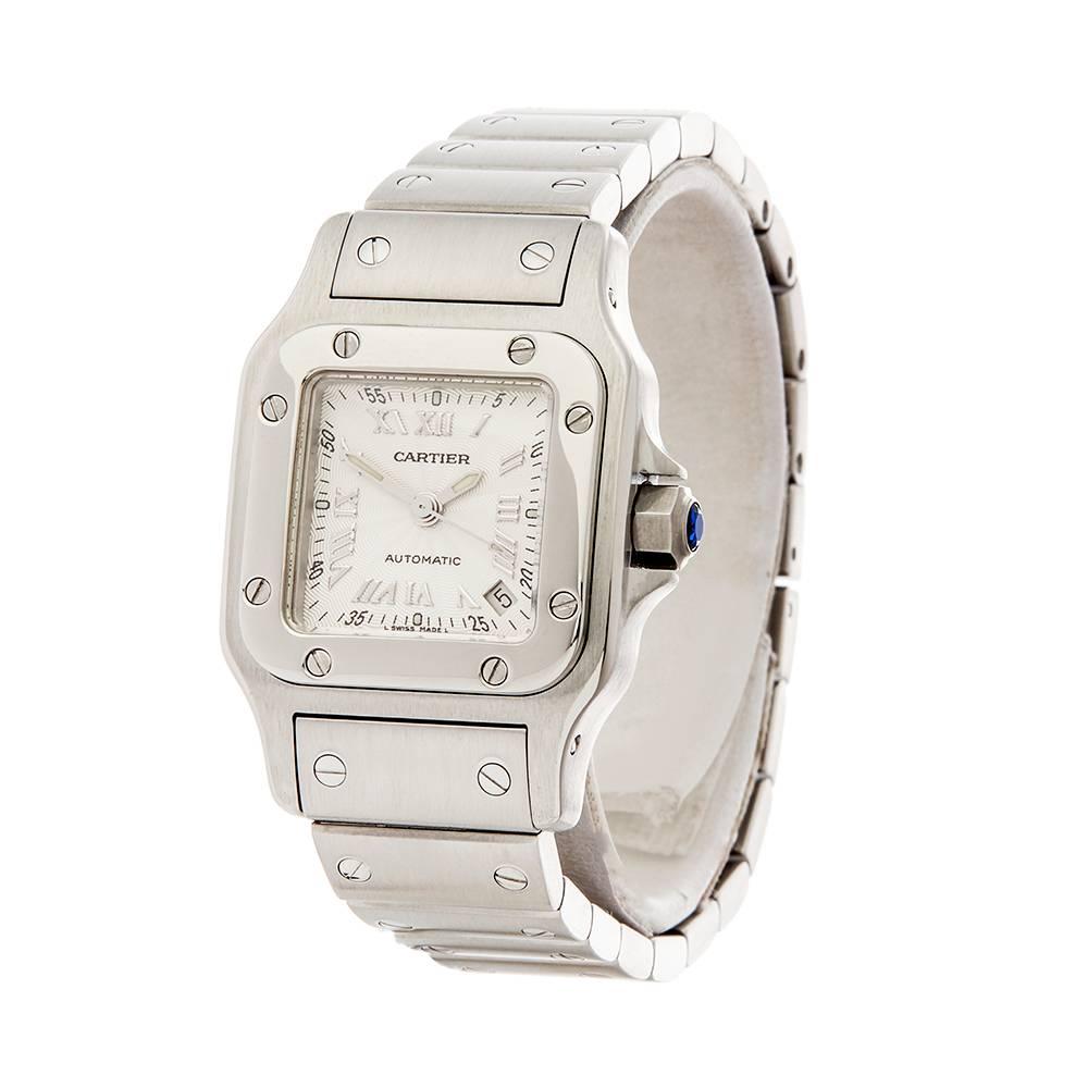 Ref: W5135
Manufacturer: Cartier
Model: Santos Galbee
Model Ref: 2423
Age: 
Gender: Ladies
Complete With: Xupes Presentation Box
Dial: Silver Roman
Glass: Sapphire Crystal
Movement: Automatic
Water Resistance: To Manufacturers Specifications
Case: