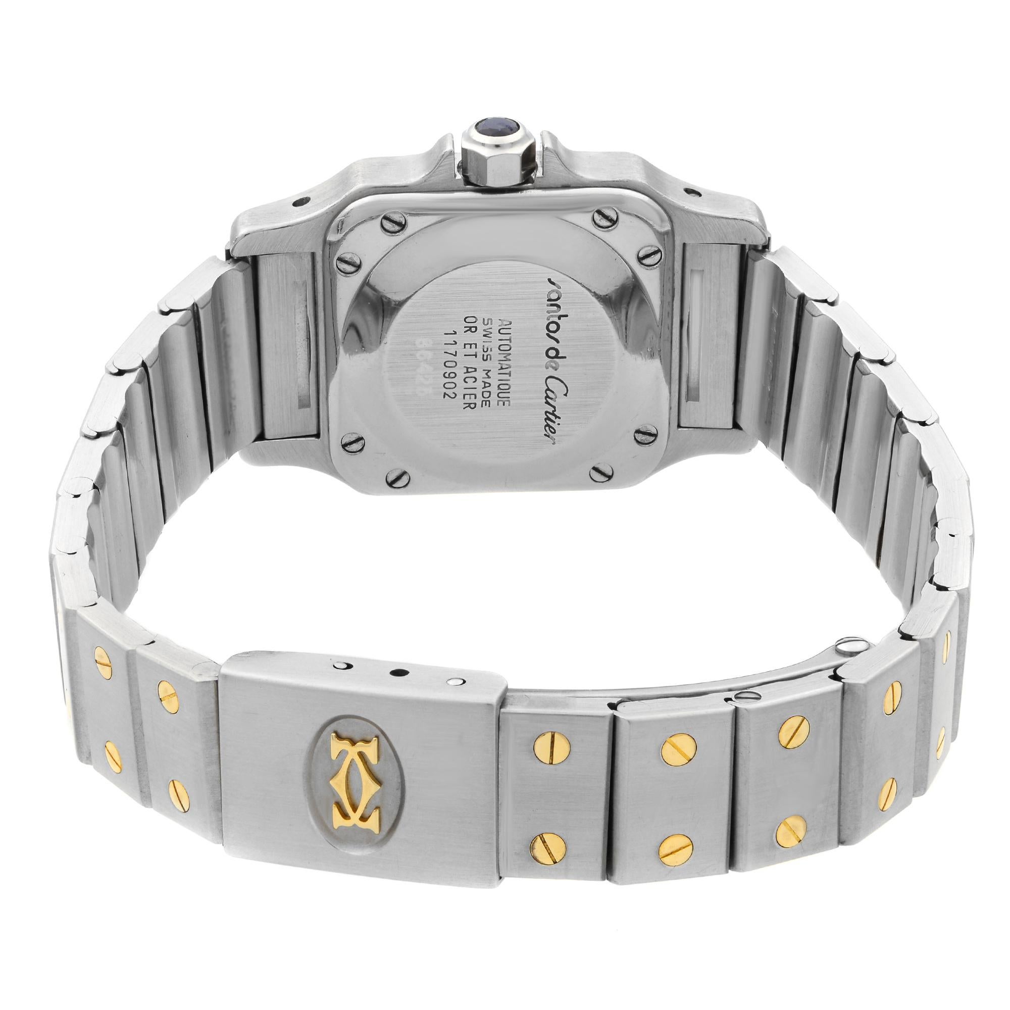Cartier Santos Galbee 18 Karat Gold Steel White Dial Ladies Watch 1170902 2