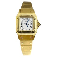 Montre Cartier Santos Galbee en or jaune 18 carats REF 866930