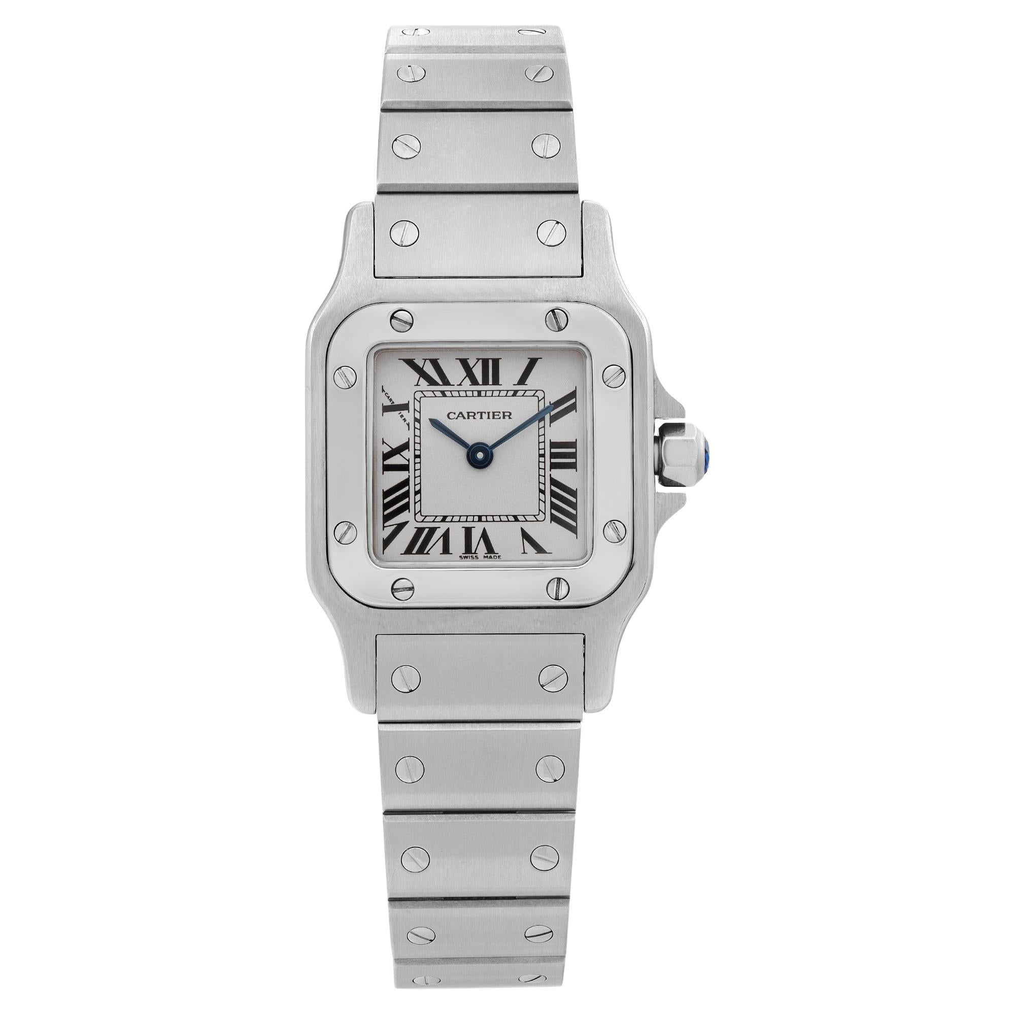 Cartier Santos Galbee Steel Silver Roman Dial Quartz Ladies Watch W20056D6