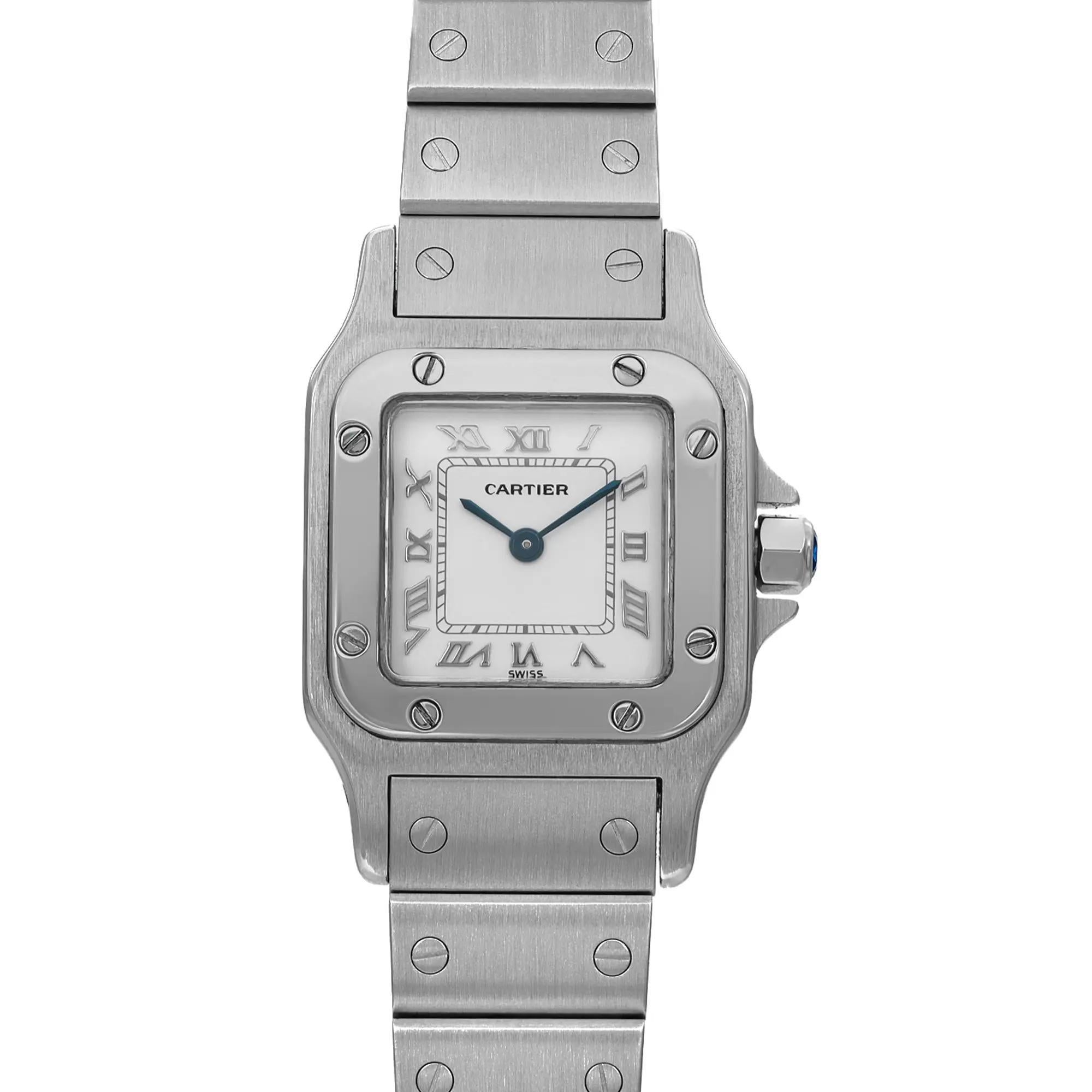Pre-owned. Good condition. No original box and papers.

Brand: Cartier
Model Name: Cartier Santos
Model Number: W20056D6

General Specifications:
Type: Wristwatch
Department: Women
Style: Luxury
Country/Region of Manufacture: Switzerland
Vintage: