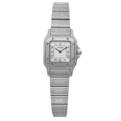 Cartier Santos Galbee 24mm Steel White Roman Dial Quartz Ladies Watch W20056D6