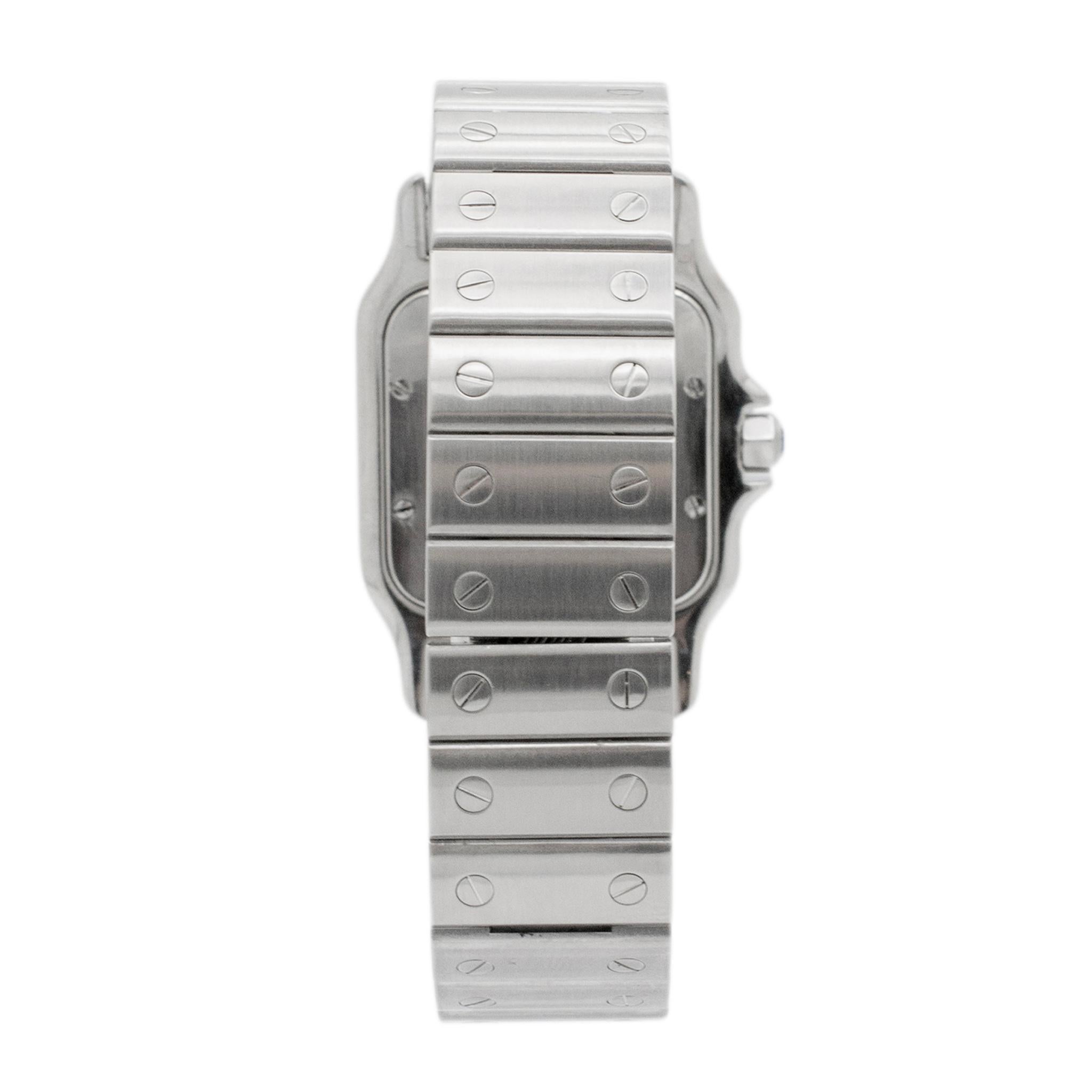 Cartier Santos Galbee 29MM 1564 W20025D6 White Roman Dial Stainless Steel Watch For Sale 2