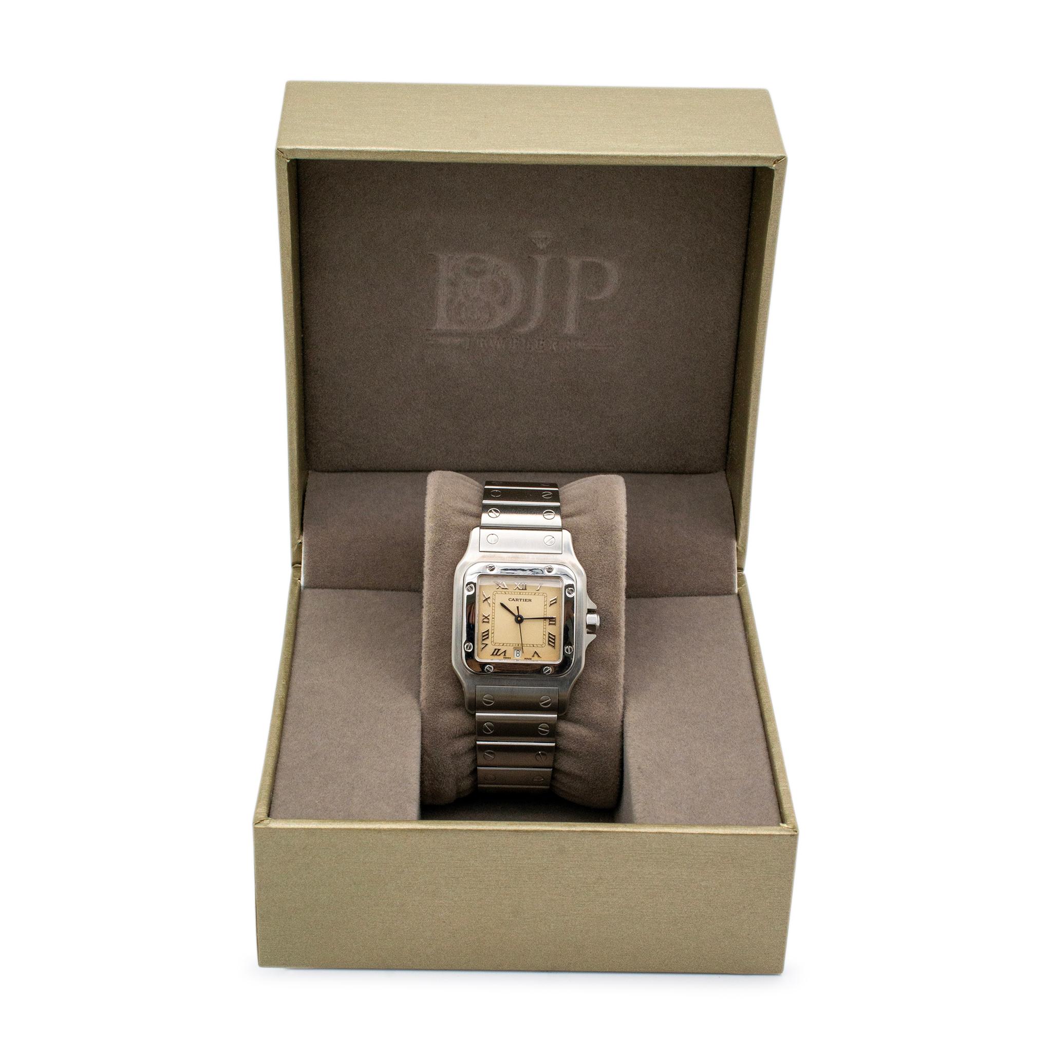 Cartier Santos Galbee 29MM 1564 W20025D6 White Roman Dial Stainless Steel Watch 3