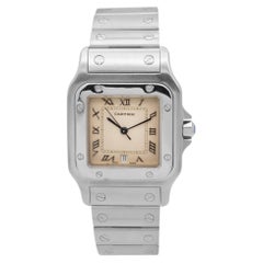 Cartier Santos Galbee 29MM 1564 W20025D6 White Roman Dial Stainless Steel Watch